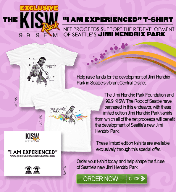 99.9 KISW The Rock of Seattle have partnered with the Jimi Hendrix Park Foundation in fund-raising effort